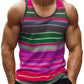 Stripe Colours 3d Printed Tank Top For Men Summer Classic Gym Fitness T-Shirt Street Sports Running Sleeveless Tees Tops Vest