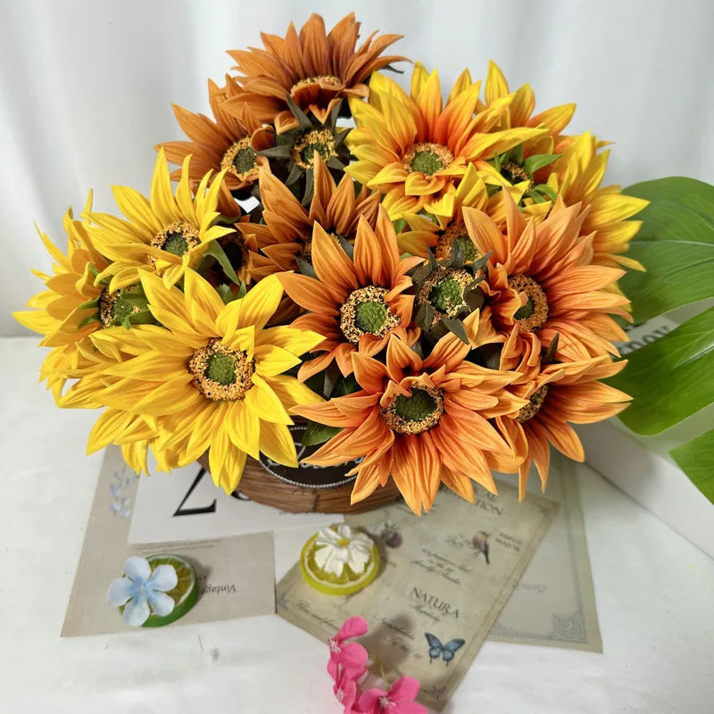 Artificial Flowers Sunflower For Wedding House Garden Decorative Fake Flower Home Desk Mariage Decoration Accessoires Fleurs