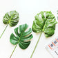 Artificial Fake Monstera Palm Leaves Green Tropical Plants Leaf Wedding DIY Flower Arrangement Home Decoration Real Touch Leaves