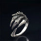 1pcs Titanium Steel Eagle Dragon Claw Halloween Skull Ring Hot Selling Men's Domineering Opening Rock Animal Jewelry