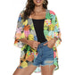 Women'S Summer Beach Kimono Cardigan Floral Print Chiffon Loose Top Bikini Cover Up Sexy Transparent Shawl Oversize Cardigan
