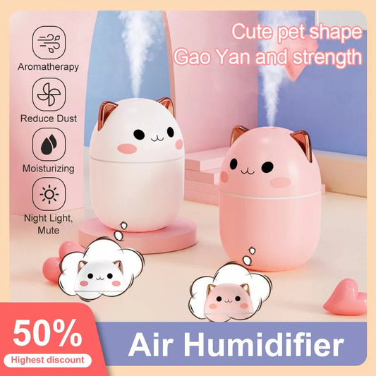 Air Humidifier Aromatherapy Diffuser With Night Light Cool Mist Maker Kawaiil Essential Oil Diffuser Car Purifier Humificador