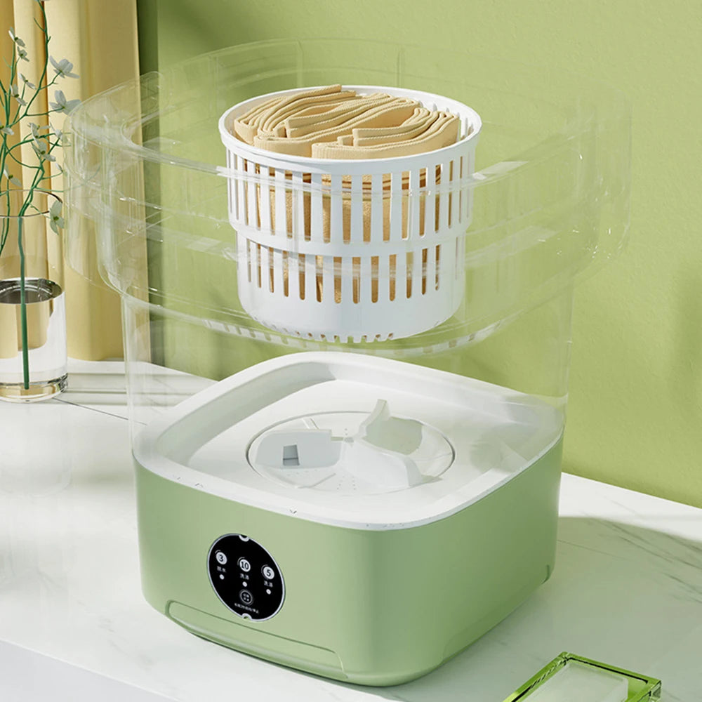 11L 6L Portable Big Capacity Washing Machine With Drain Basket For Apartment Camping Travel Underwear 110-260V Mini Washer