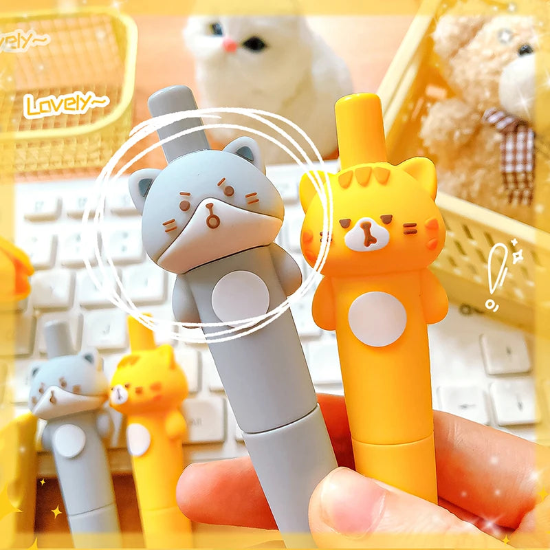 Kawaii stationery Aesthetic stationery items Office accessories cute cat ballpoint pens Portable Mini gel pen Pocket pen