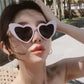 Love Heart Sunglasses Retro Big Frame Women Sunglasses UV400 Protection Summer Shades Eyewear Retro Cat Eye Vintage Sun Glasses