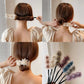 Women Bun Maker Maruko Hairstyles Elegant Bud Chiffon Flowers Making Long Tools Sweet Headband Hairbands Korean Hair Accessories