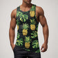 Men Vest Casual Comfortable Soft Breathable Fashion Printed Beach Tank Top Compression Hawaiian Vacation Pullover Plus Size