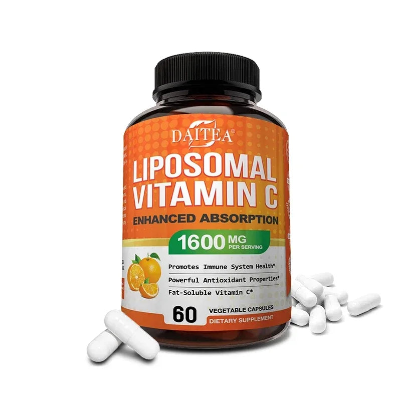 Daitea Vitamin C Complex Liposomal Capsules - 1600 mg Lecithin Collagen Formation - Antioxidant, Energy