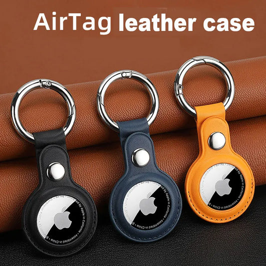 For Apple Airtags Case Leather Keychain Protective For Airtag Tracker Locator Device Anti-lost For airtag air tag Case llavero