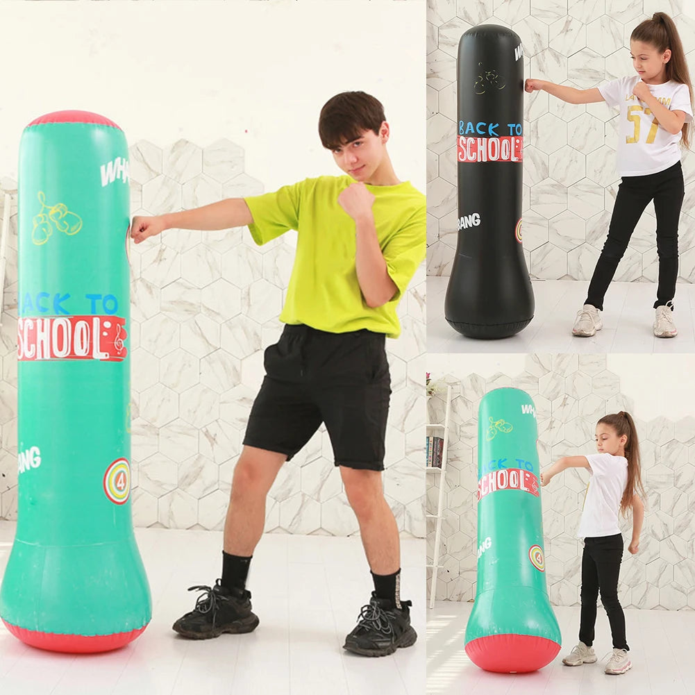 Children Tumbler Inflatable Punching Bag Gym Fitness Boxing Training Kids Sandbag Home Gym Fitness Boxing Fight Training Toy