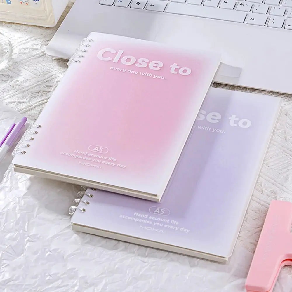 A5/B5 Loose-leaf Notebook Gradient Blush Series Binder Lined Book Note Pads Removable a5/B5 Loose-leaf Notebook