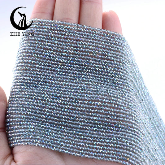 Zhe Ying New 2mm Electroplating AB Crystal Beads Small Loose Faceted Spacer Beads for Jewelry Making DIY Accessories