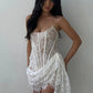 Avrilyaan White Lace Strapless Sexy Dress For Women 2023 Robes Elegant Evening Party Dress Bodycon Mini Summer Dress Vestidos