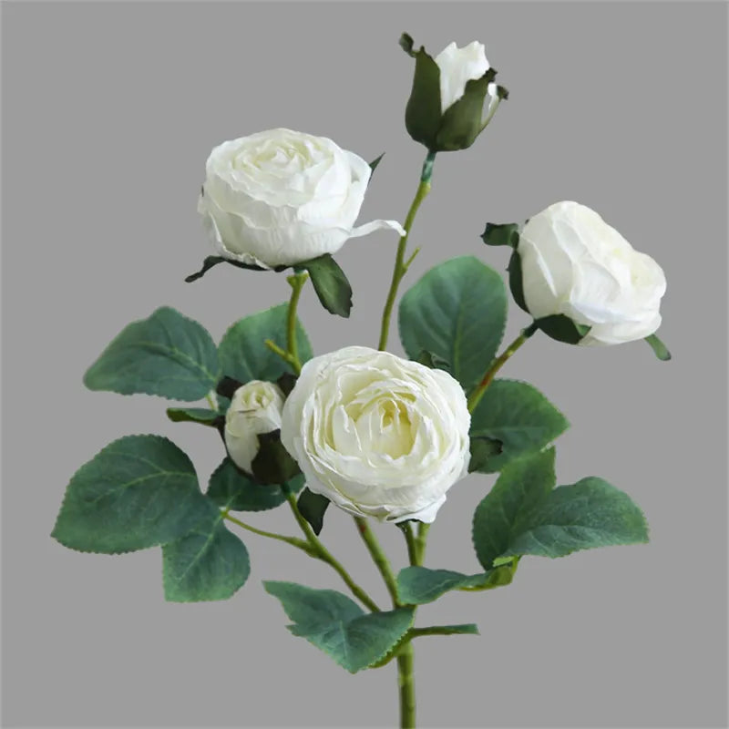 5 Heads Coked Rose Branch Retro Fake Flowers Wedding Party Decoration deco mariage fleurs artificielles wreath