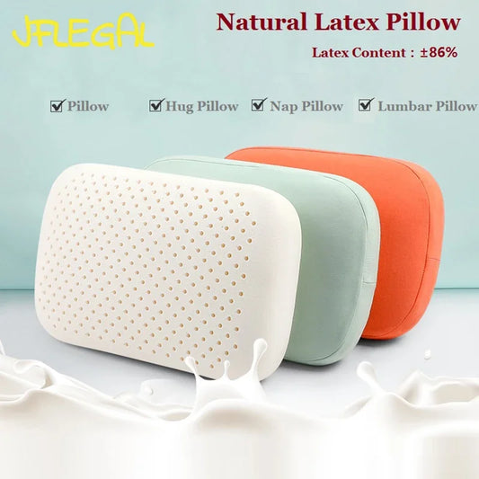 JFLEGAL Latex Pillow Natural Rubber Odorless Neck Pillow Sleep Does Not Collapse 85% Natural Travesseiro Latex Almohada Oreiller