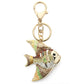 Dalaful Tropical Fish Keyrings Keychains Multicolour Enamel Crystal Goldfish Key Chains Holder Bag Pendant For Car K366