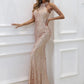 Yesexy New Robe Summer Dress Women Party Sexy Halter Sequin Beaded Maxi Elegant Evening Vestidos Bodycon Long Dresses