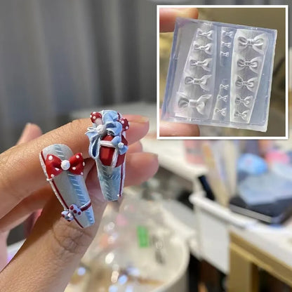 1pc  Bowknot Flower 3D Acrylic Nail Mold Palace Nail  Decorations  DIY Design Silicone Manicure Mold Nail Art
