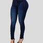 Woman's pure color jeans denim high waist jeans street play cultivate one's morality pants shaping figure with high waist jeans