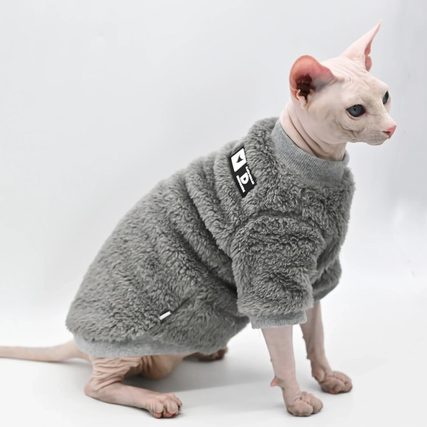 DUOMASUMI Cow Style Hairless cat clothes Double-sided Coral Fleece Cat Outfits Winter Thick Warm sweater Sphynx cat apparel