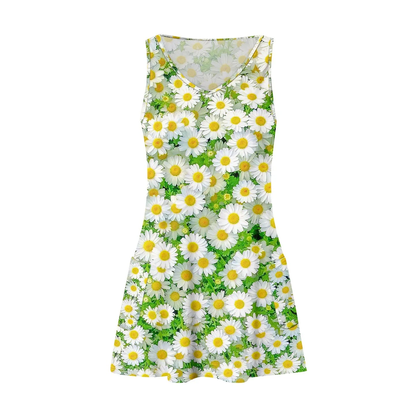 Women's Casual Print Summer Bohemian Beach Dress With Pockets V Neck Tank Dress Summer Dresses for Women 2024 Women's Dress