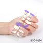 16 Strips Semi-cured Gel Nail Art Stickers 3D Hot Stamping Phototherapy Long Lasting Manicure Stickers Full Cover Nail Charms