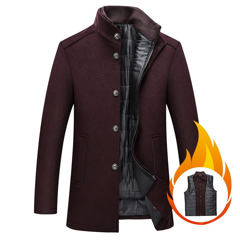 2024 winter new style high quality wool trench coat men,men's wool jackets,men fashion warm wool coat,plus-size M-XXXL