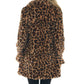 Fashion Lapel Long Sleeve Mid-length Rabbit Fur Coat For Women Autumn Winter Simple Casual Pocket Loose Leopard Coats Female