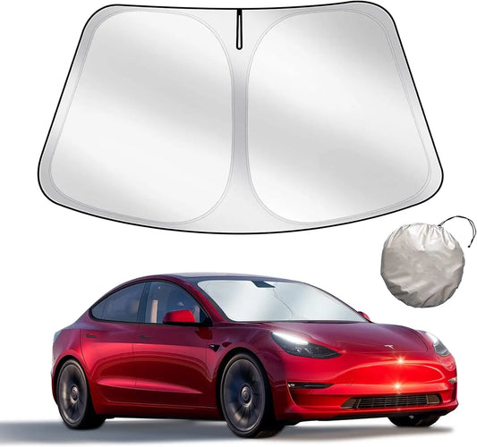 Foldable Car Windshield Sun Shade Cover For Tesla Model 3 Y X S Sun Visors Sunshade Front Window Sunscreen Parasol Block UV Rays