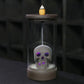 1pc, Ceramic Windproof Waterfall Backflow Led Skull Incense Burner Home Office Tea House Decorate Halloween Skull Decoration