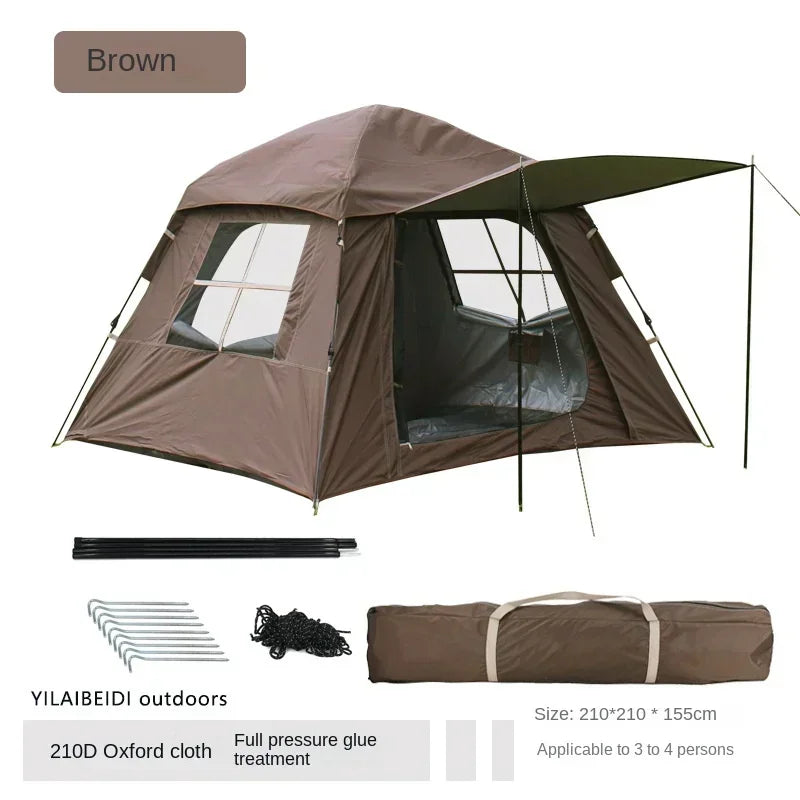 Camping Tent Outdoor Waterproof Automatic Ultralight Tent 4 Seasons Supplies Equipment for 3-4 People Portable One-touch Outdoor