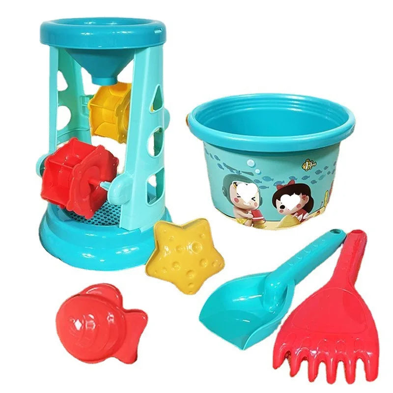 23PCS Summer Beach Set Toys For Kids Digging Sand Plastic Bucket Watering Bottle Shovels Children Beach Water Game Toys Tools