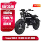 1500W 48V60AH Black Warrior Motorbikes 20inch Fat Tyre Electric Bike Adult Road Hydraulic brake E-bike Adult Road  Electric Bike
