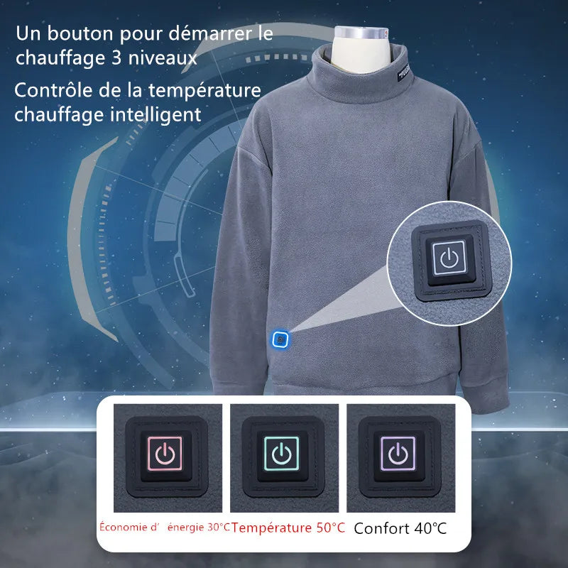 Veste chauffante zone hoodie électrique vêtements de sport pour hommes et femmes manteau chauffant manteau chauffant au graphène