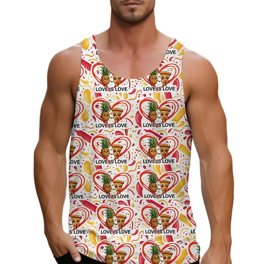 Funny Cat Pizza Graphic Tank Tops Men Women 2025 Sleeveless Tees Y2k Shirt Hawaii Beach Vest Top Unisex Cartoon Undershirt