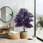 1.8-5FT Artificial Plant Purple Palm Tree Tropical Fake Plants Plastic Palm Leafs Big Monstera Tree Branch For Home Garden Decor
