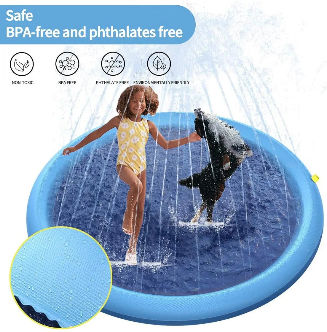 150/170cm Summer Dogs Swimming Pool Mat Inflatable Water Spray Bathtub Outdoor Interactive Fountain Toys For Dogs Cats Children