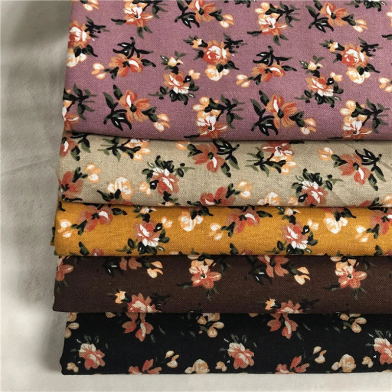 145x50cm Spring And Summer Small Floral Pure Cotton Linen Printed Fabric For Women's Clothing, Children's Dress Fabric TJ20271