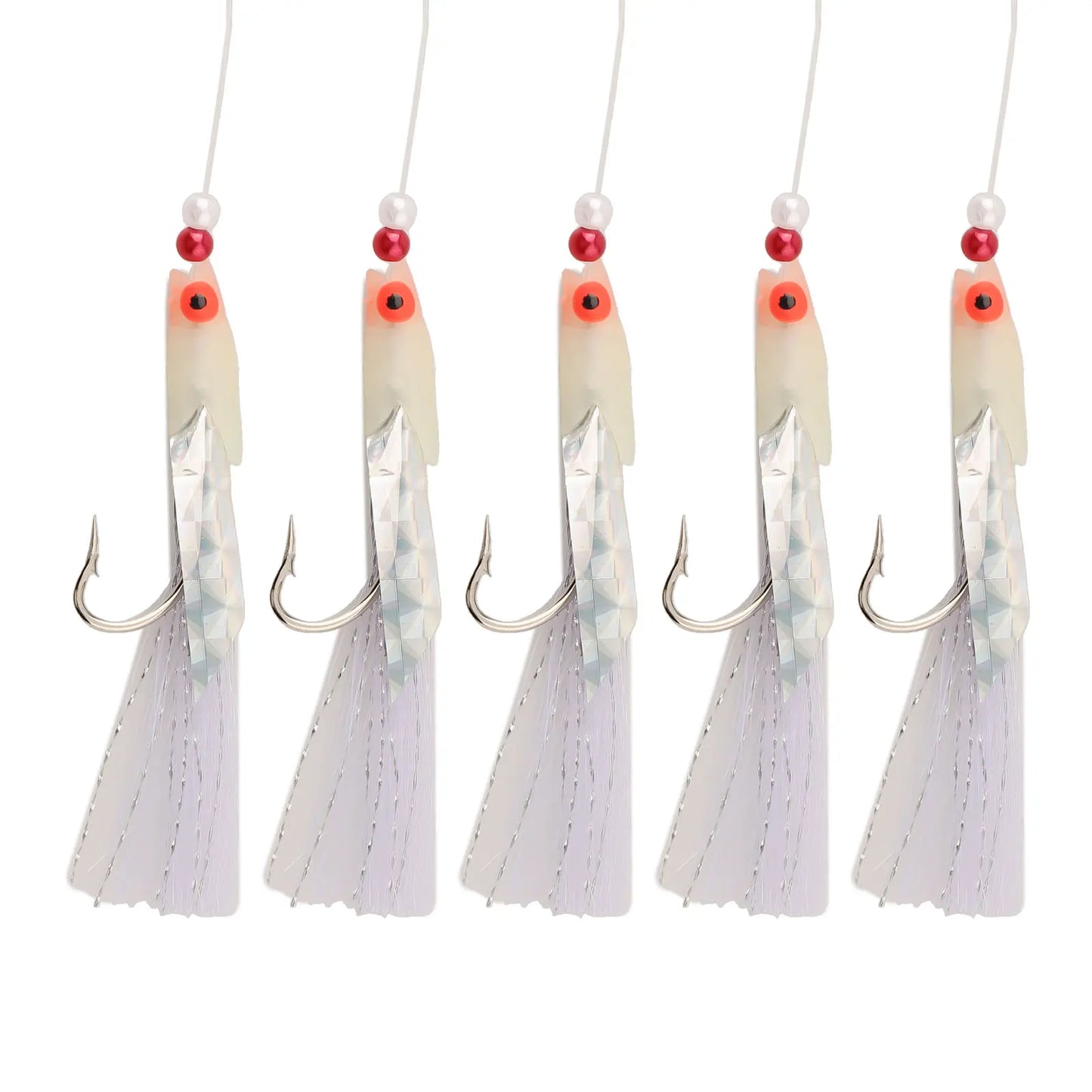 5pcs/Pack Sabiki Soft Fishing Lure Rigs Bait Jigs Lure Feather Lure Herring Bait Tackle Tool For Mackerel Fishing Accessories