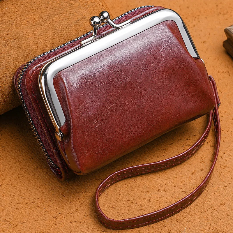 Women's Wallets Vintage Style Coin Purses Large Capacity Card Holder Wrist Strap Short Small Change Storage Bag Women Wallet