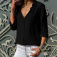 Women Casual Long Sleeve Chiffon Blouse Elegant Lapel Loose Shirt Spring Summer Solid Office Lady Tunics Streetwear Oversize Top