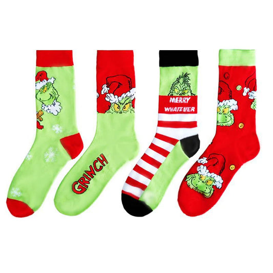 New style Disney Christmas Creative socks cartoon The Grinch Men's fashion socks Sexy couple fashion socks Funny socks Size 40-4