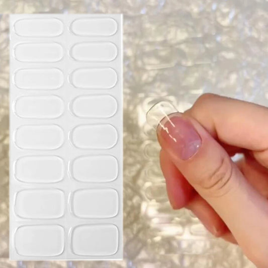 14pc Transparent Semi Cured Gel Nail Strips Nail Strengthening Gel Slider Long-Lasting Clear Crystal Gel Waterproof UV Stickers