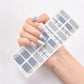 22pcs Blue Gel Nail Patch Slider Glitter Pink Adhesive Full Coverage Gel Nail Patch UV Lamp Cured Manicure for Woman & Girl