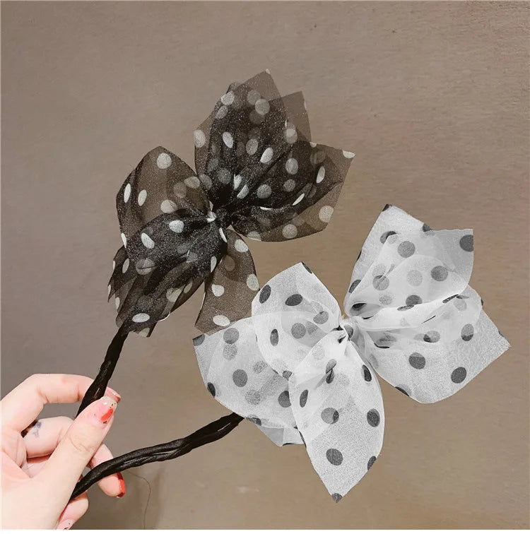 Women Elegant Bud Chiffon Flower Bun Maker Maruko Hairstyle Making Long Tool Sweet Hair Braide Rope Hairbands Korean Accessories