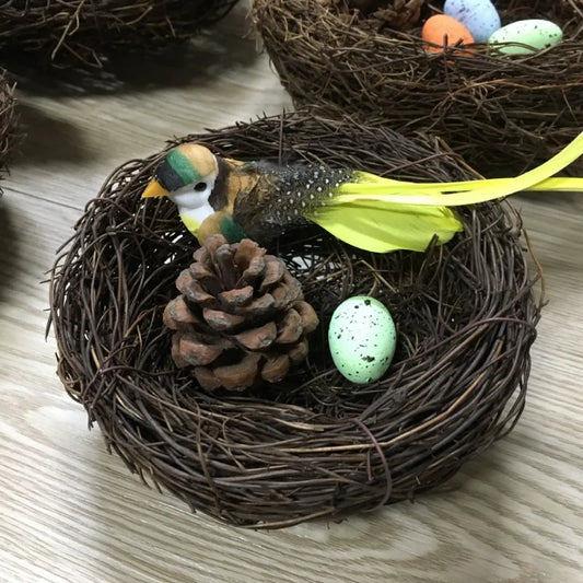 Easter Toad Vine Weaving Bird's Nest Grass Weaving Bird's Nest Bird's Cage Handmade Weaving Bird's Nest Photography Prop