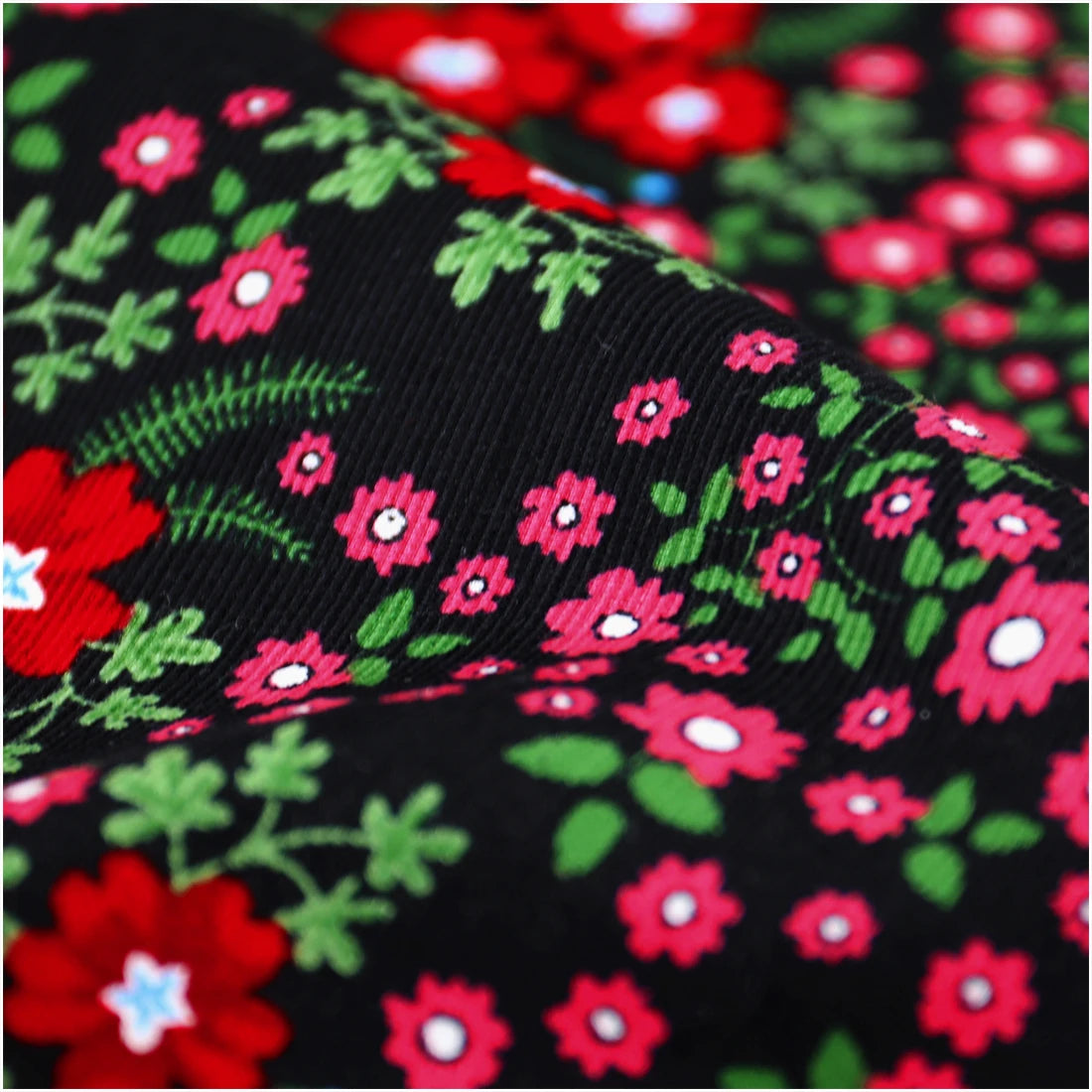 Floral Printed 100% Cotton Fine Corduroy Fabric For Appareal Dress DIY Flower Clothing Handmade Sewing Quilting Cloth