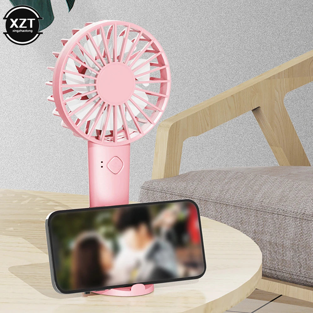 2023 USB Mini Strong Wind Handheld Fan USB Rechargeable Mini Desktop Air Cooler Outdoor Fan Cooling Travel Hand Fans For Outdoor