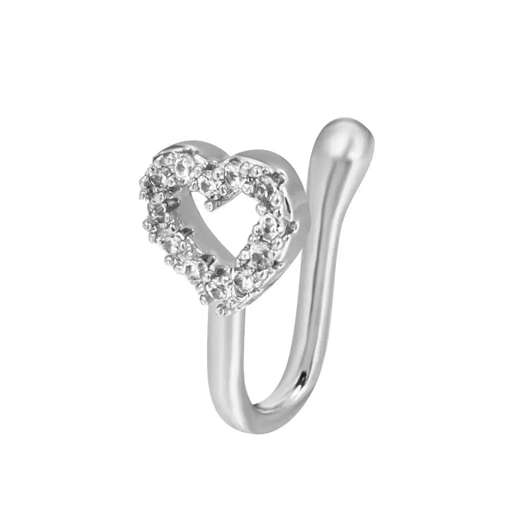 Men Women Nose Ring Clip Fake Septum Piering Rock Hip Hoop Punk Stainless Steel Body Jewelry Non Perforation Nose Clips Ring Z6