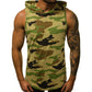 Men's Tank Top Streetwear Sleeveless Shirts Gym Men Fitness Hooded Shirt Bodybuilding High Elastic Sports Basketball Vest